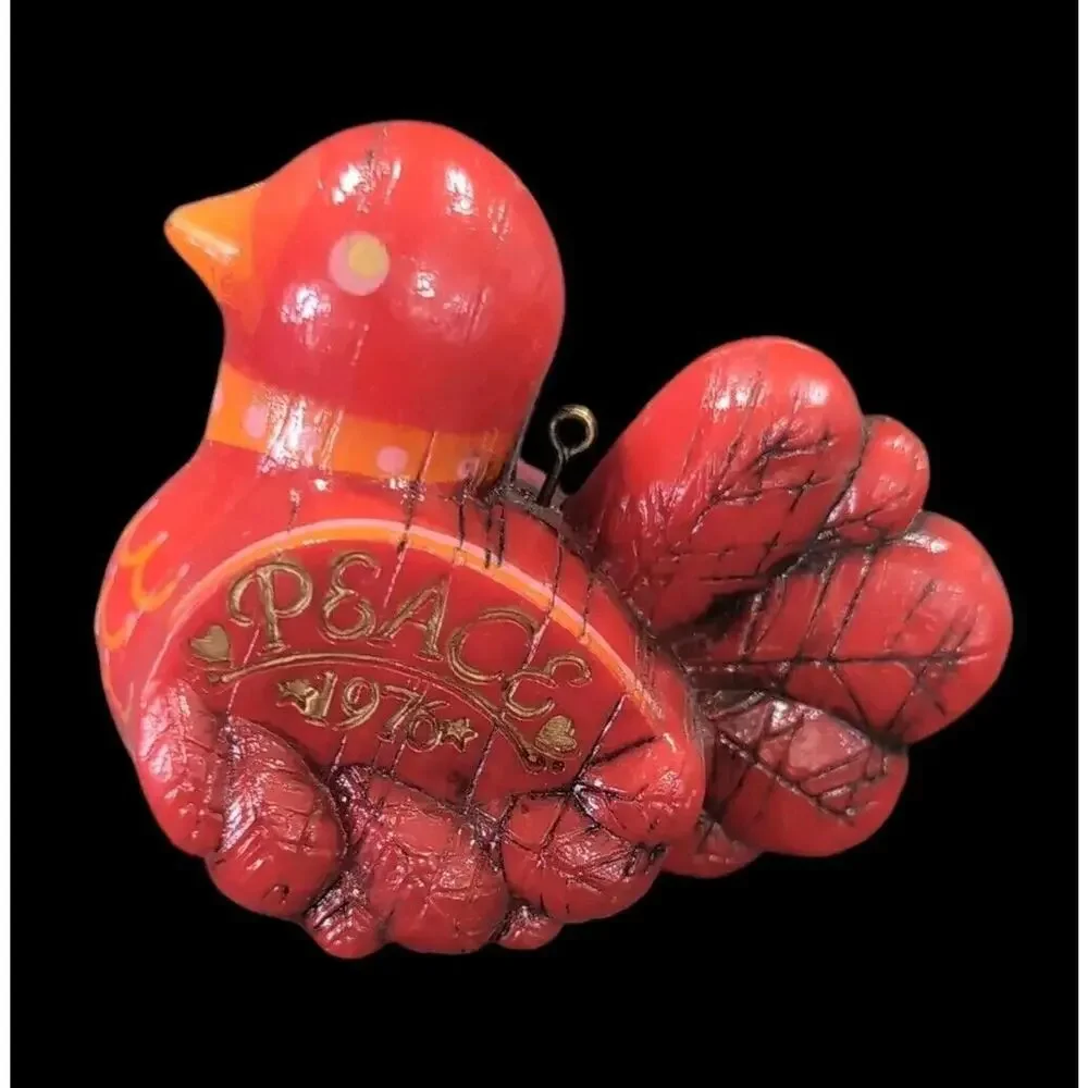 VTG Christmas Ornaments Lot of 6 Bird Dove Heart Rabbits Snow‎ Woman 1976 - 1999